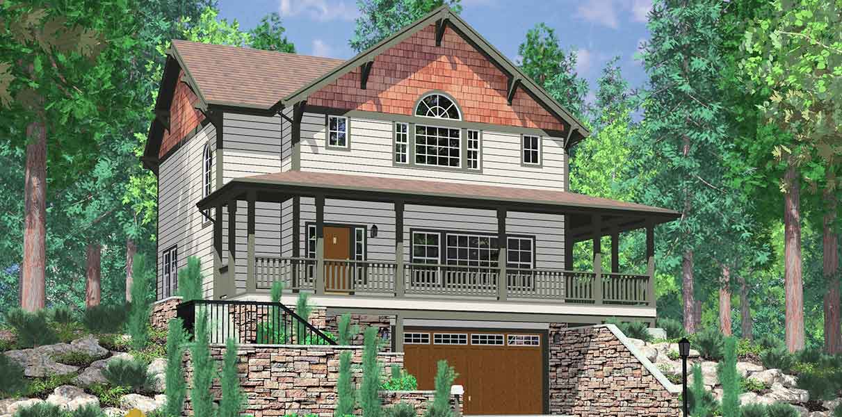 Daylight Basement Craftsman Featuring Wrap Around Porch