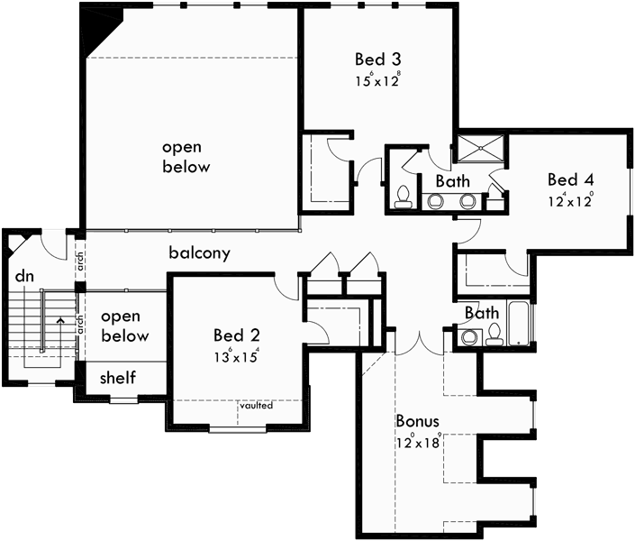 Upper Floor Plan for 10090 Luxury house plans, main floor master bedroom, house plans with outdoor kitchen, house plans with outdoor living, 10090