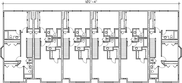 Six Unit Row House Plan 3flr D 446 
