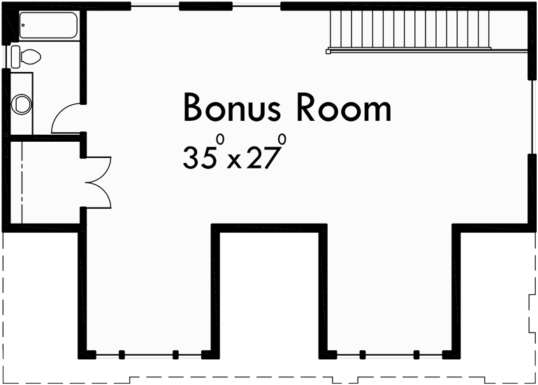 Upper Floor Plan for CGA-97 Studio Garage Plans, apartment over garage, 3 car garage plans, CGA-97