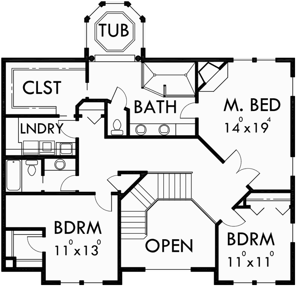 Upper Floor Plan for 10045 House plans, traditional house plans, house plans with wrap around porch, corner lot house plans, house plans with side garage, 10045