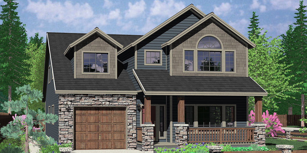 39 Narrow Lot House Plan With Front Garage New Inspiraton 