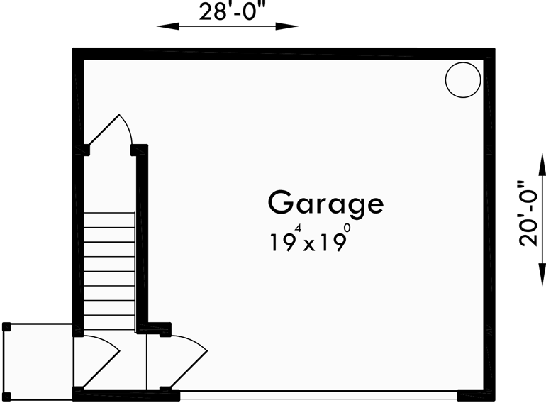 Main Floor Plan for CGA-99 Studio Garage Plans, apartment over garage, 2 car garage plans, CGA-99
