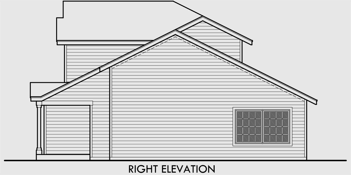 House rear elevation view for 9953 Master on the Main floor plan house plans www.houseplans.pro