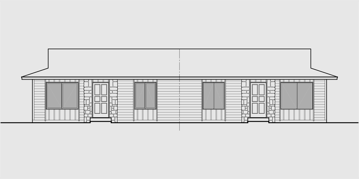 House side elevation view for D-024 Duplex House Plan