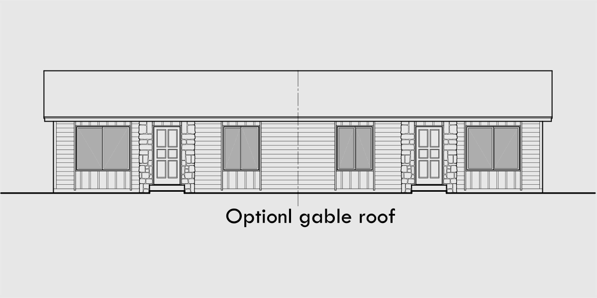House front drawing elevation view for D-024 Duplex House Plan