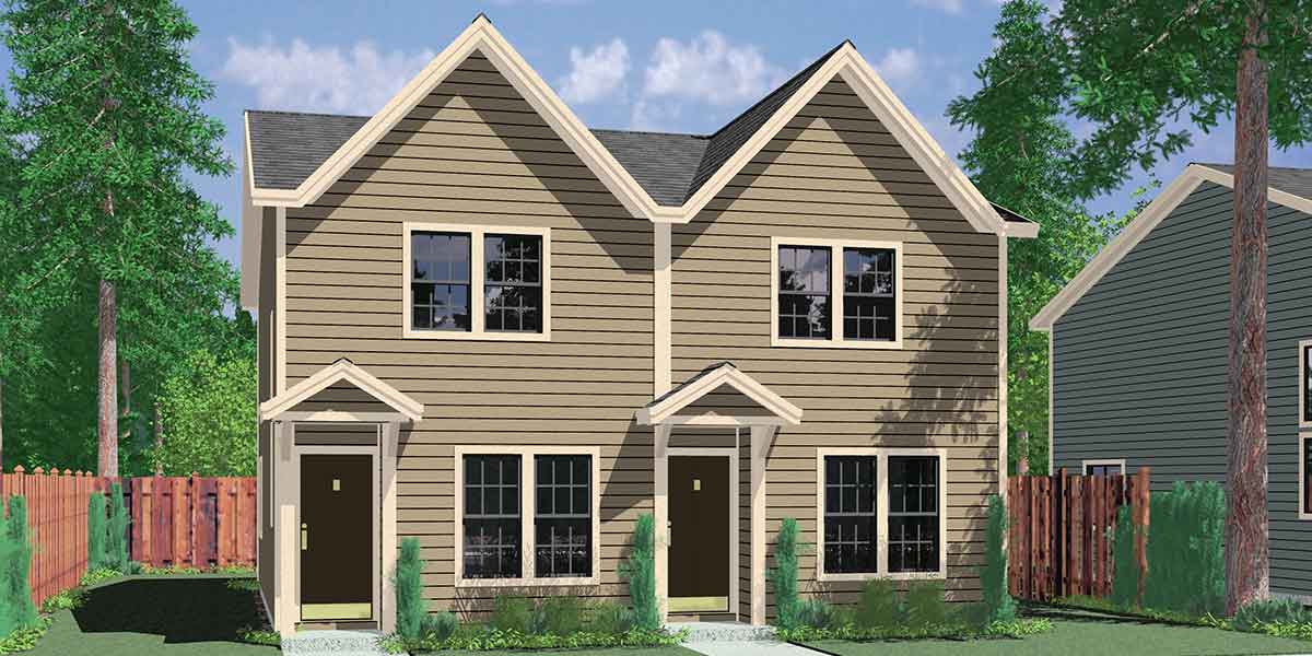 45 Duplex House Plans Narrow Lot Top Style 