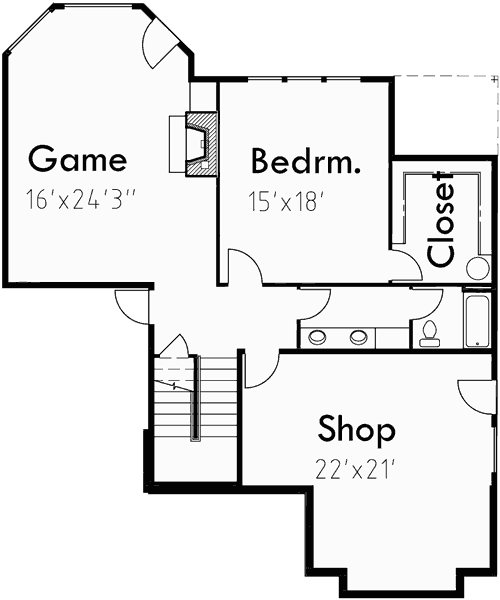 Basement Floor Plan for 9996 Ranch house plans, main floor master house plans, house plans with daylight basement, house plans with 3 car garage, 9996