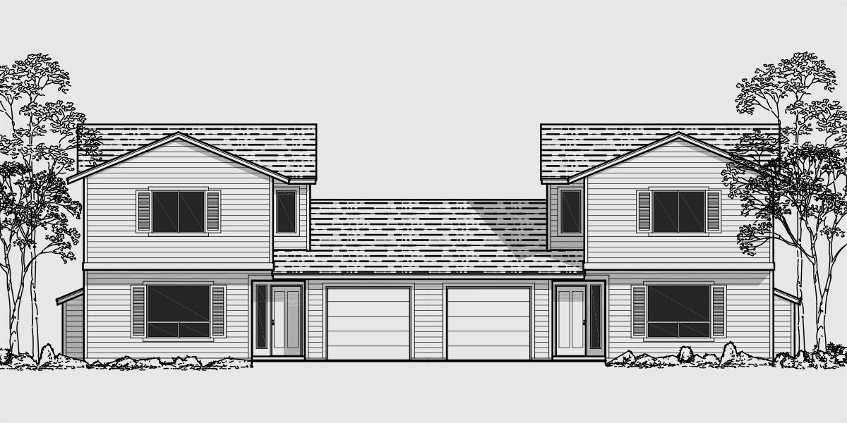 Duplex House Plans Designs One Story Ranch 2 Story