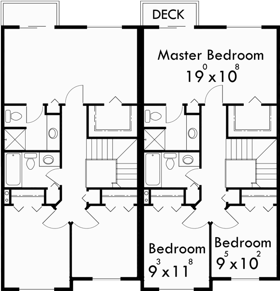 3 bedroom duplex house plans 2 story duplex plans duplex plans with garage row house plans 2flr d 361b