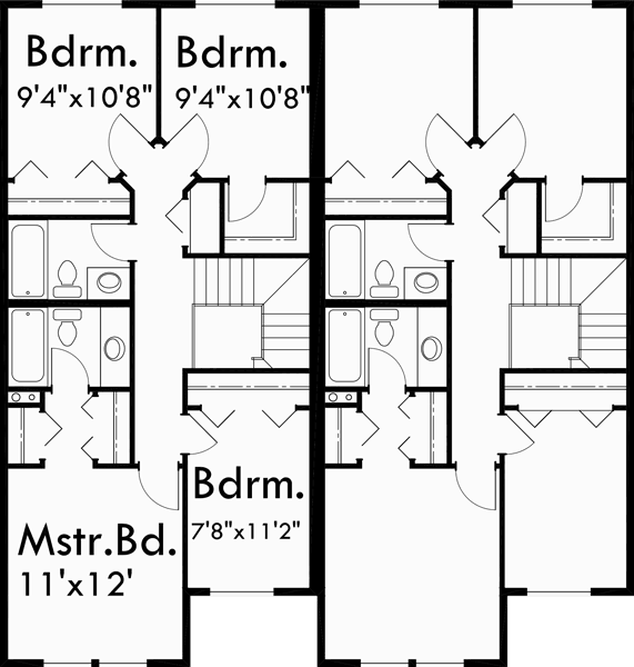 Two Story Duplex House Plans 4 Bedroom Duplex Plans Duplex Plan