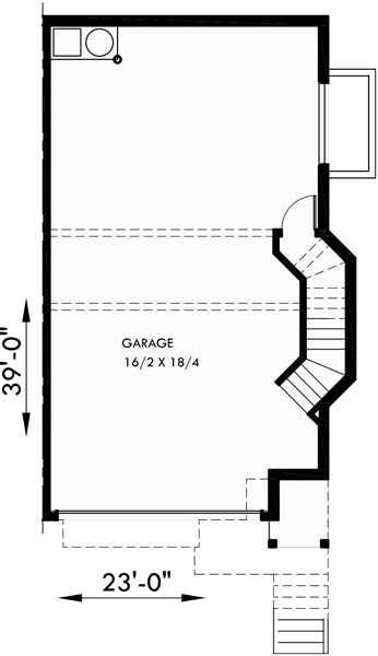 Lower Floor Plan for D-403 Victorian townhouse plans, duplex house plans, D-403