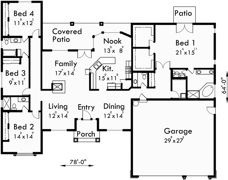 Featured image of post Ranch House Floor Plans With 2 Master Suites / Ranch house plans dream house plans house floor plans one level house plans master suite floor plan bedroom floor plans master plan plan 33094zr: