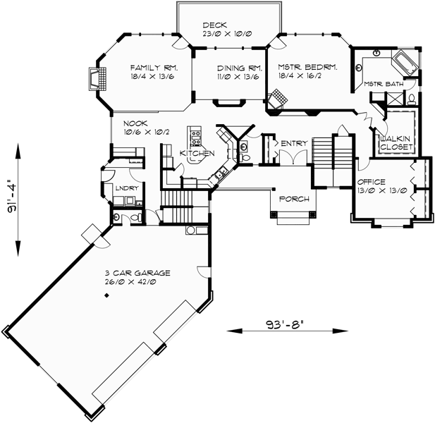 Main Floor Plan for 9895 Country house plans, Luxury house plans, Master bedroom on main floor, Bonus room over garage, Daylight basement, 9895
