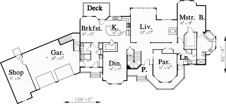 Main Floor Plan for 9989 Victorian house plans, luxury house plans, master bedroom on main floor, bonus room house plans, 9989