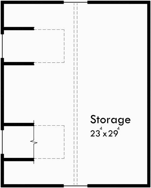 Upper Floor Plan for CGA-88 2 car garage plans, garage plans with storage, dog house dormer,
