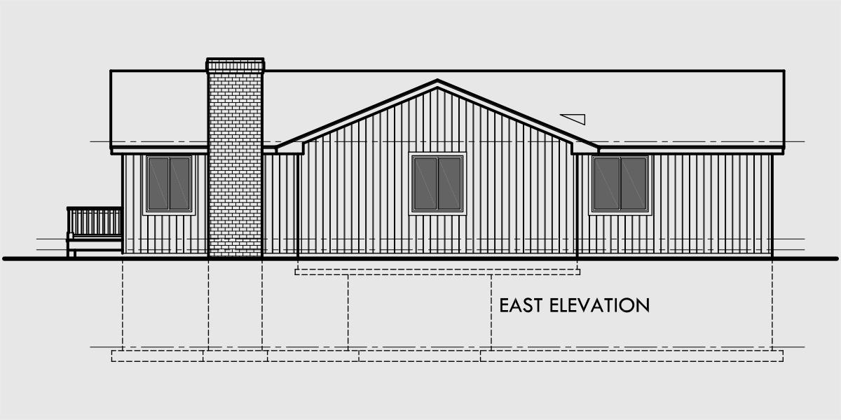 House front drawing elevation view for 9947 Master on main house plans, house plans with large decks, house plans with detached garage, daylight basement house plans, 9947