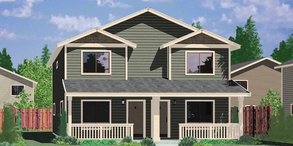 Triplex House Plans Triplex House Plans With Carports T 390