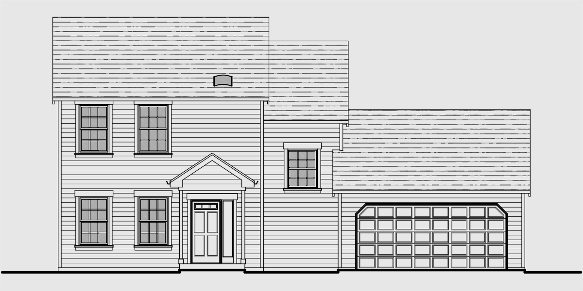 10127 Two story house plans, 3  bedroom house plans, colonial house plans, 50 ft wide 24 ft deep