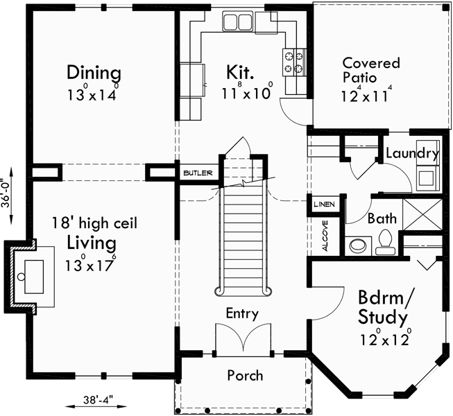Main Floor Plan for 10131 Unique Victorian Home Plan