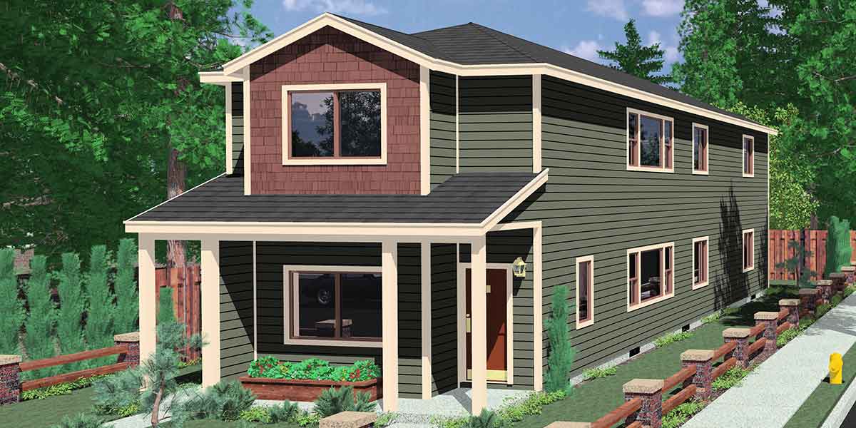 Narrow Duplex House Plans