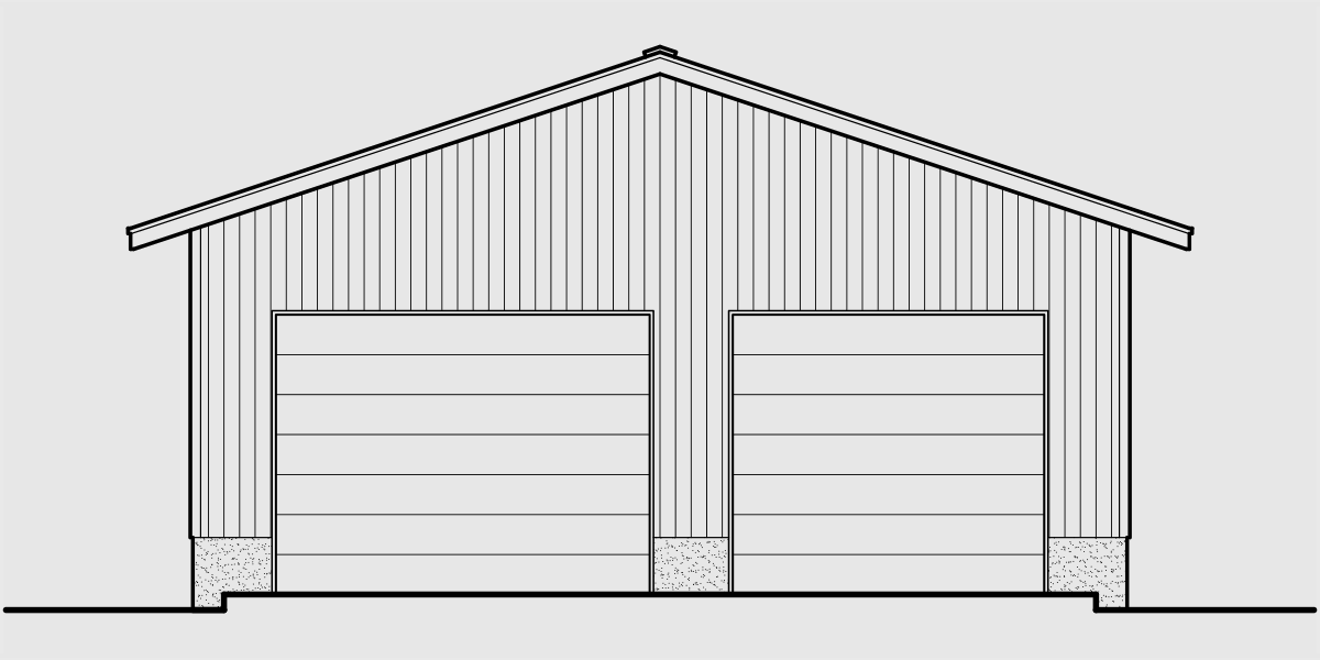 CGA-110 Large two car garage plans, extra deep 2 car garage plans, 30 ft wide x 40 ft deep garage plans