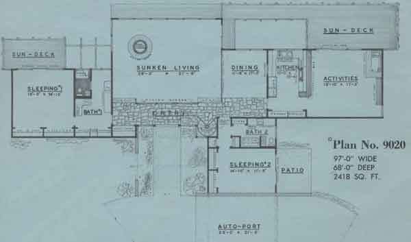 Main Floor Plan for 9020 Contemporary Archive Home Design 