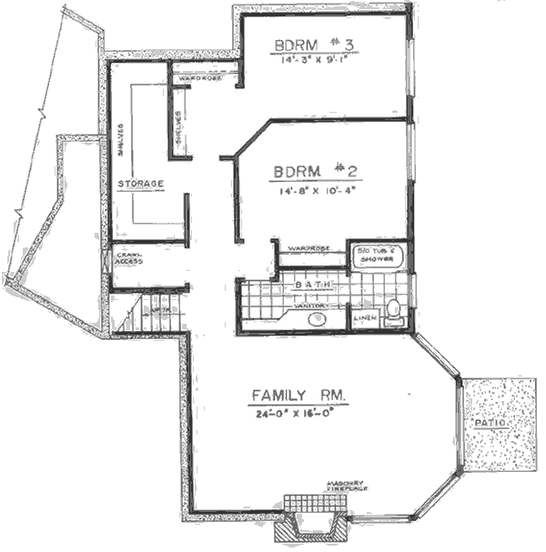 Basement Floor Plan for 9613 Luxury Master Suite w/ Daylight Basement