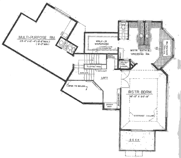 Upper Floor Plan for 9613 Luxury Master Suite w/ Daylight Basement