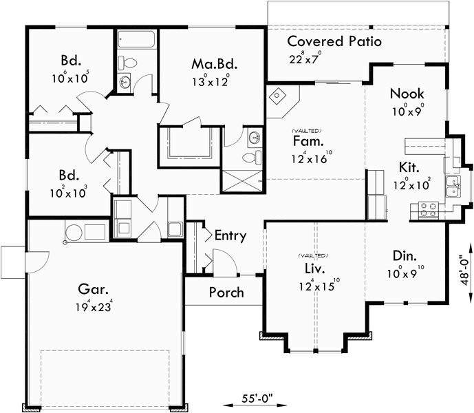 2 Story 3 Bedroom House Floor Plans House Design Ideas