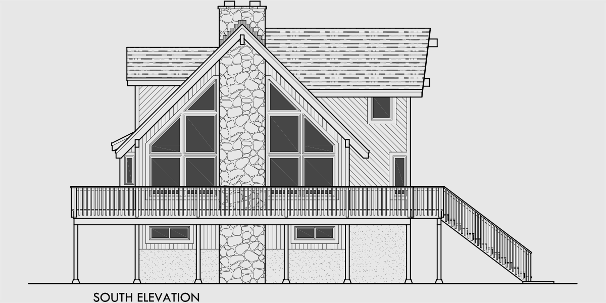 10082 A frame house plans, house plans with loft, mountain house plans, basement, 10082