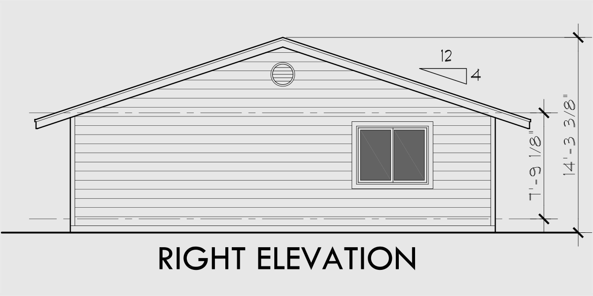 House rear elevation view for 10046 Single level house plans, 3 bedroom house plans, covered porch house plans, 10046