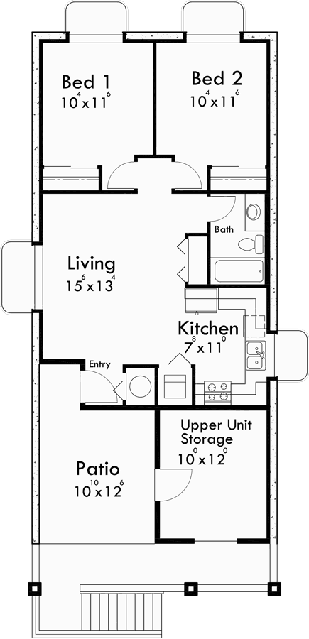 Basement Floor Plan for D-591 Multigenerational house plans, 8 bedroom house plans, house plans with apartment, ADU house plans, D-591