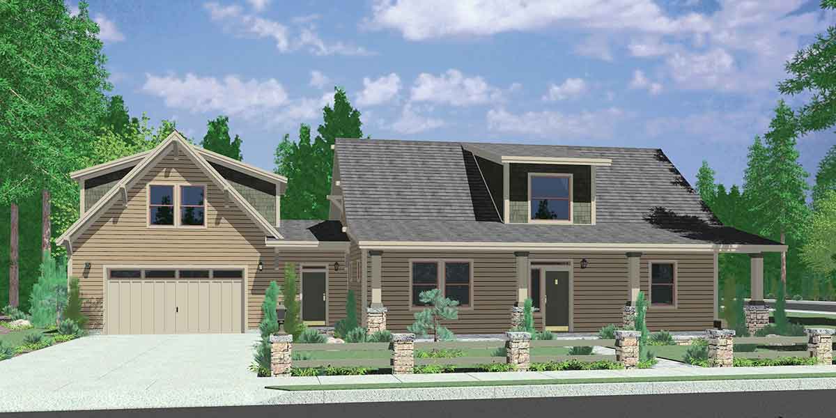 10142 Country House Plan, Carriage Garage, Master Bedroom on Main Floor