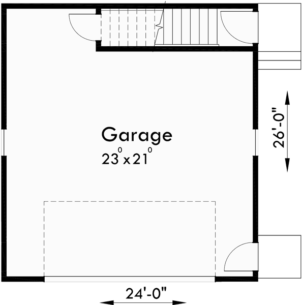 Main Floor Plan for 10129 House plans, garage plan with apartment, carriage house plans, ADU plans, accessory dwelling units, carriage garage plans, 10129