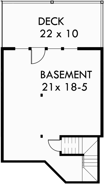 Lower Floor Plan for F-565 Fourplex house plans, daylight basement house plans, F-565