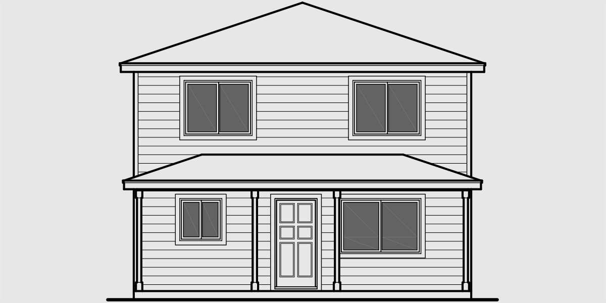 D-569 Duplex house plans, apartment over garage, ADU floor plans, Accessory Dwelling Units, back to back duplex plans,  D-569