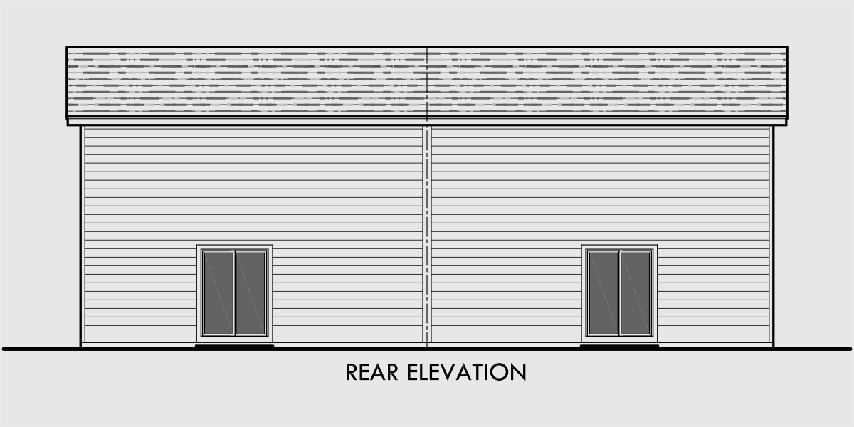 House side elevation view for D-528 Duplex house plans, 2 master bedroom house plans, 2 story duplex house plans, small duplex house plans, D-528