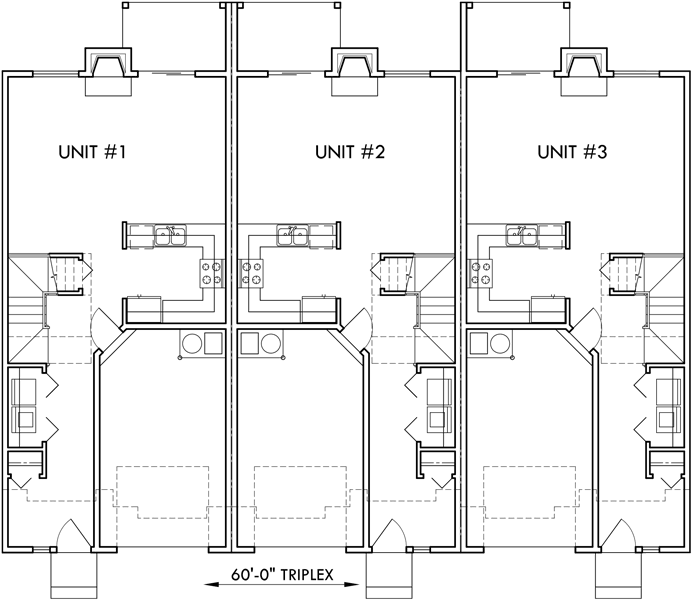 duplex house plans townhouse row house 3 bedroom 2 story 1flrx3 t 414