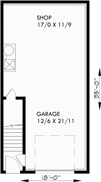 Lower Floor Plan for FV-568 5 unit house plans, 5 unit townhouse plans, 2 bedroom 5 plex plans, fiveplex with garage, FV-568