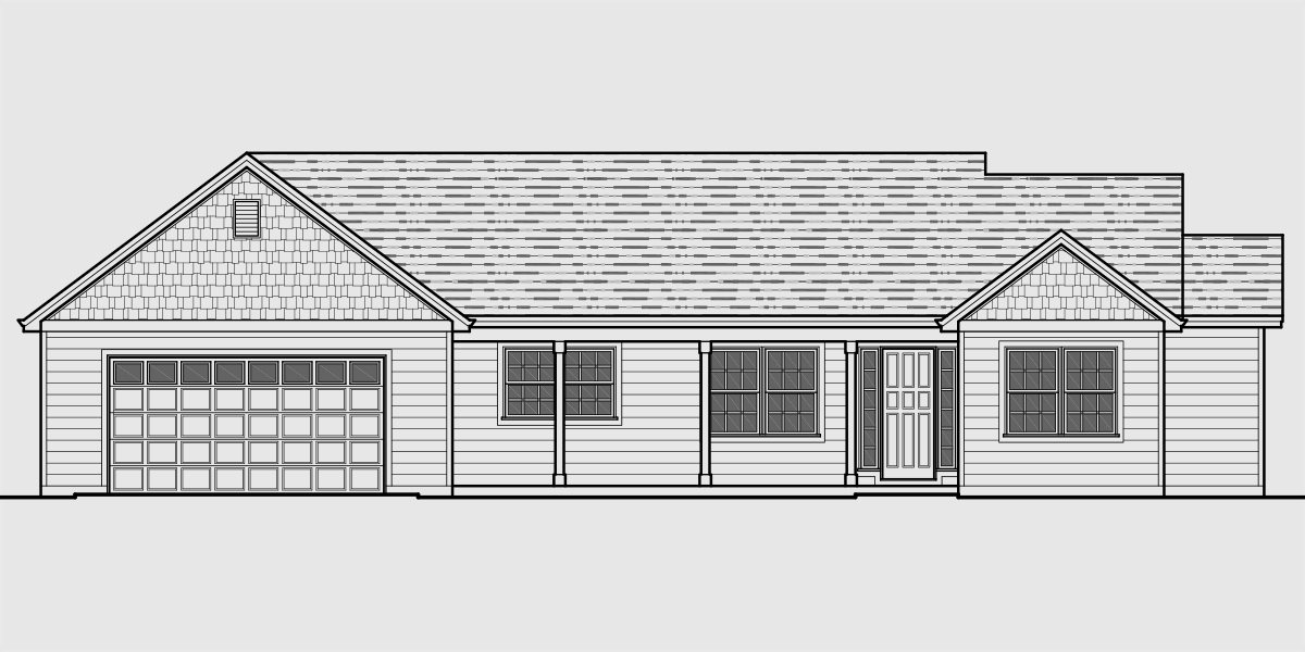 10162 Single level house plans, one story house plans, great room house plans, split bedroom house plans, 10162