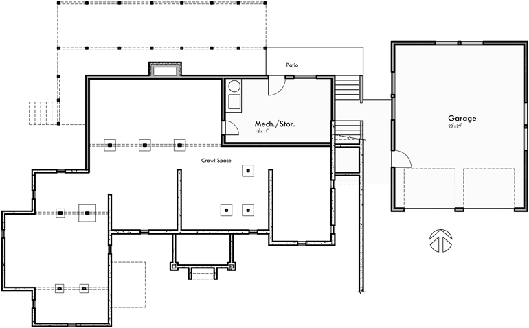 Lower Floor Plan for 10148 Custom house plans, 2 story house plans, master on main floor, bonus room house plans, 10148