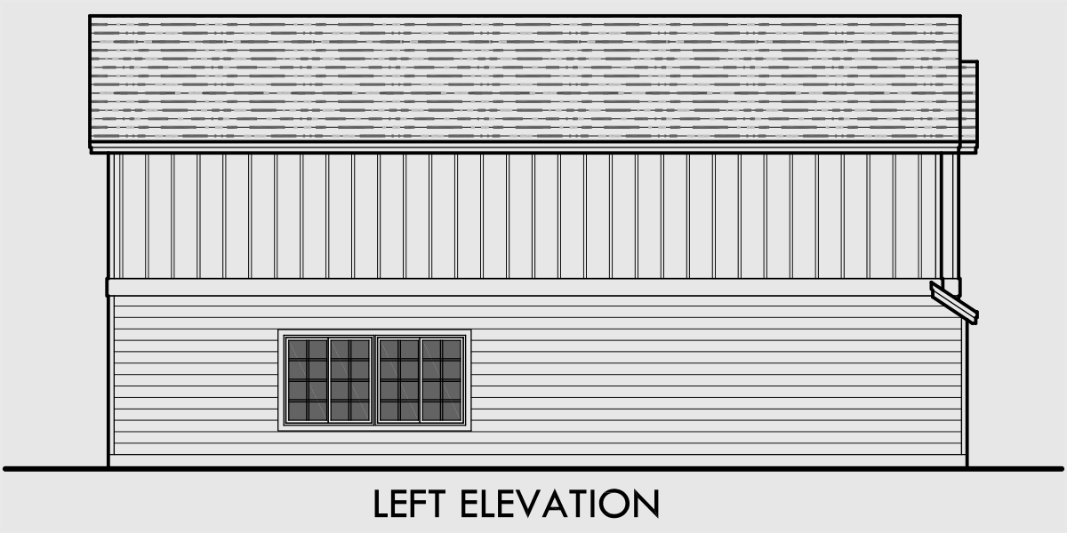 House rear elevation view for F-555 Four plex house plans, craftsman row house plans,F-555