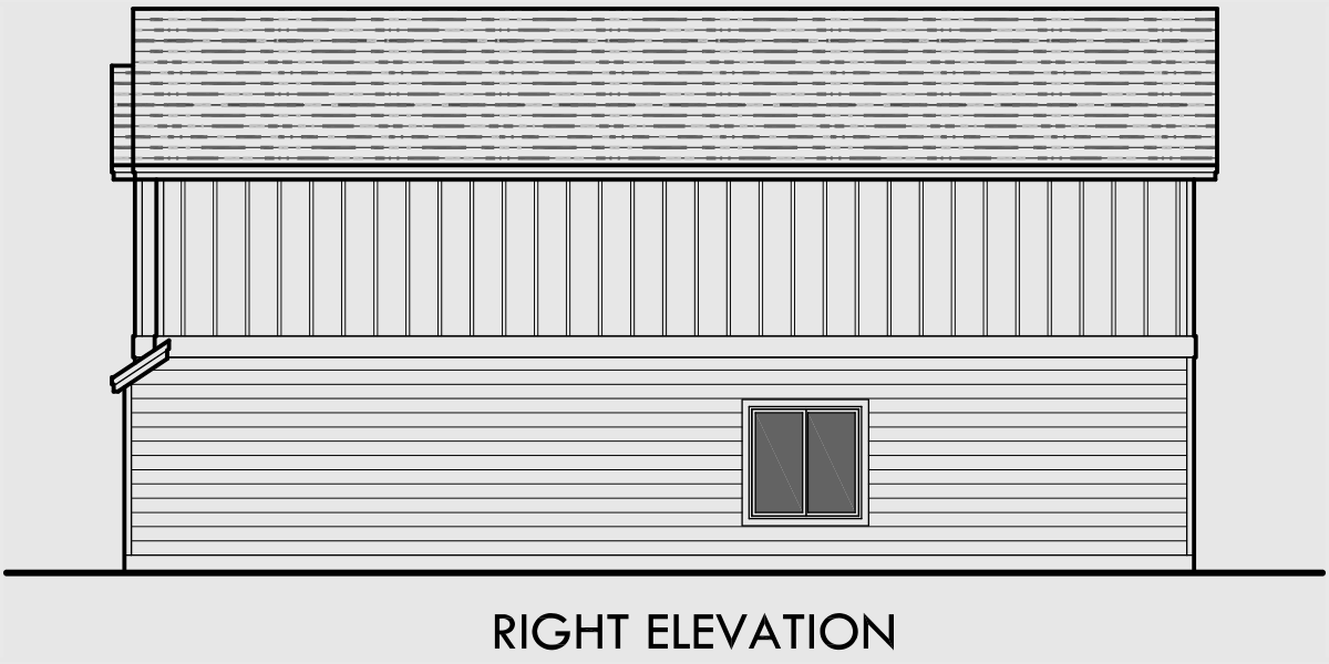 House rear elevation view for F-555 Four plex house plans, craftsman row house plans,F-555