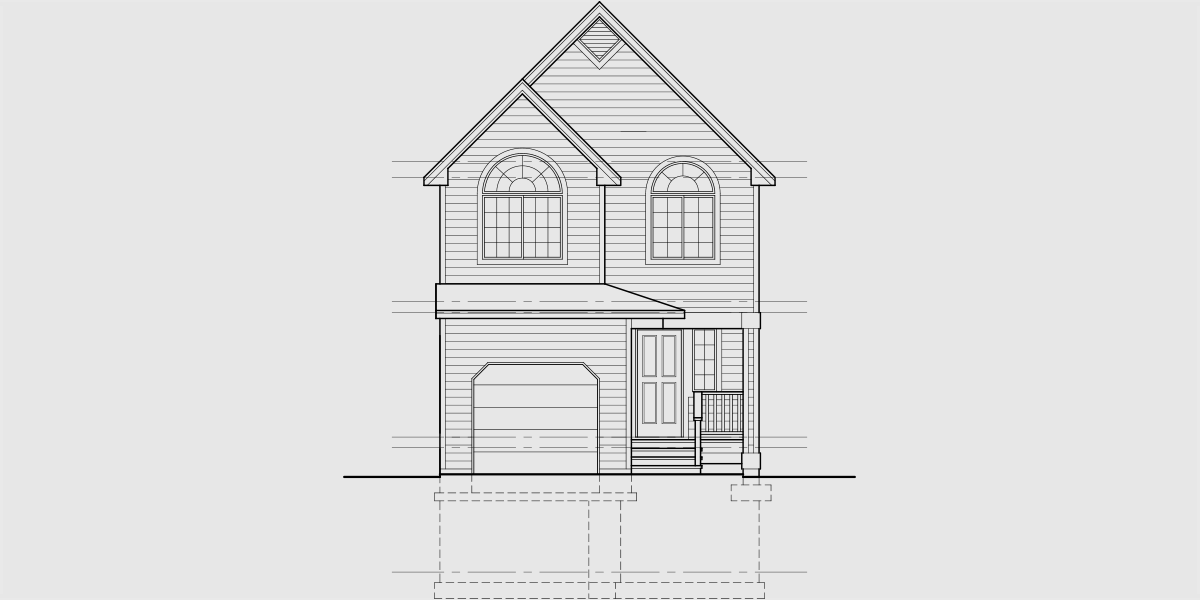 10176 Narrow lot house plans with basement, 10176