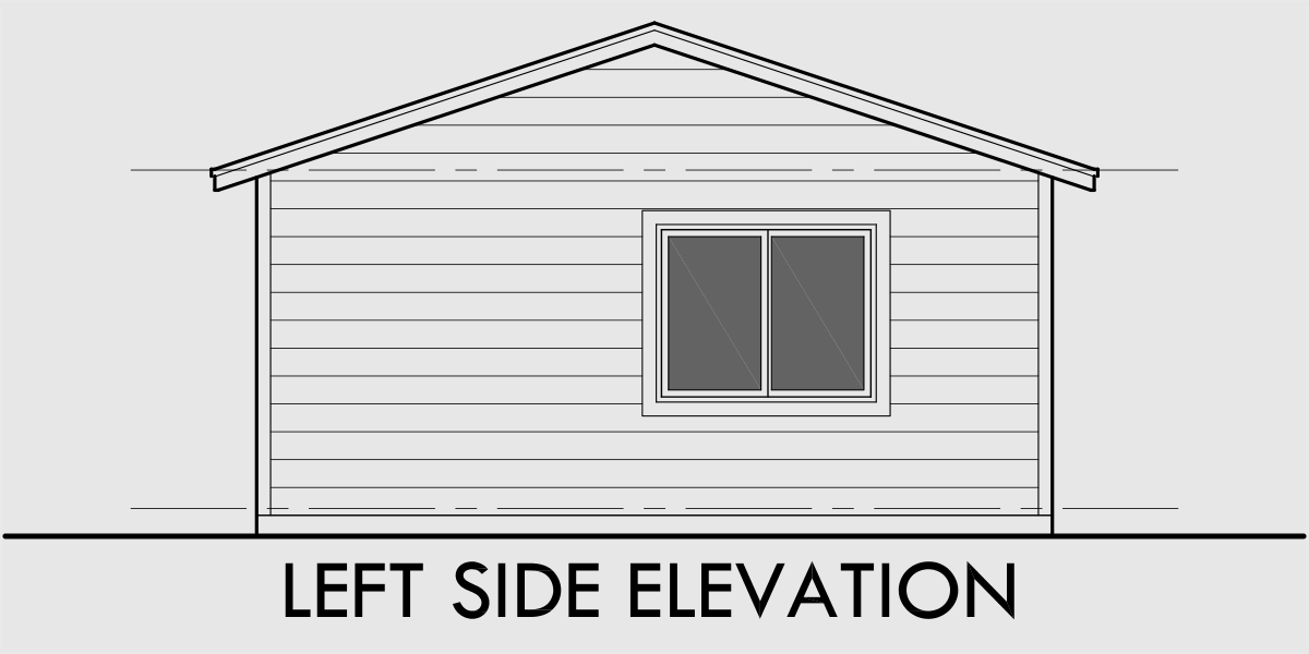 House side elevation view for 10178 Small house plans, studio house plans, one bedroom house plans, 10178b