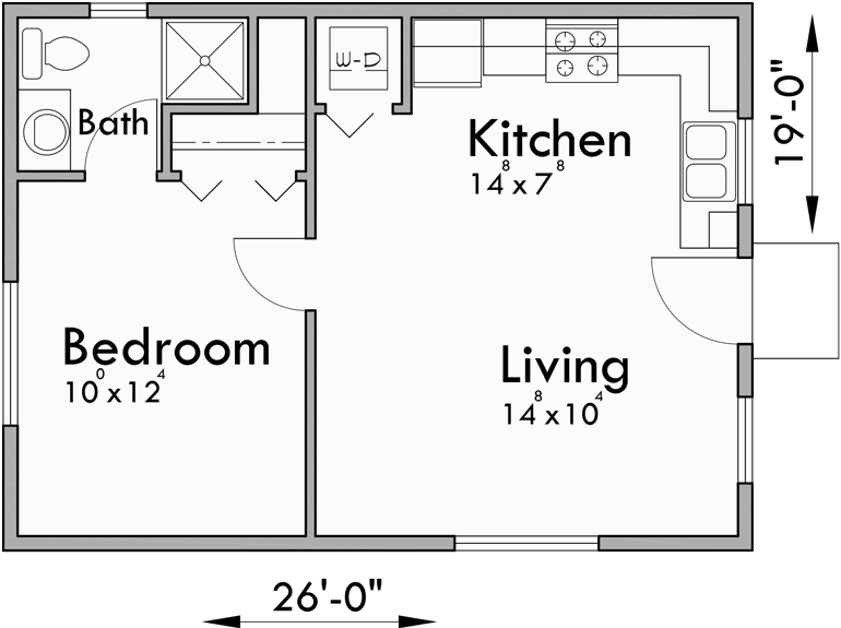 Small House Plans Studio House Plans One Bedroom House Plans 1