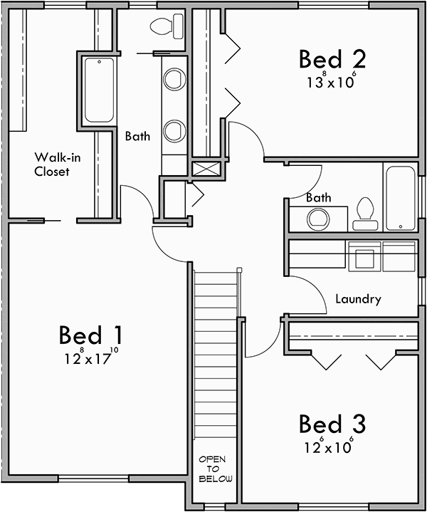 Affordable Duplex House Plan With 3 Bedrooms By Bruinier Associates