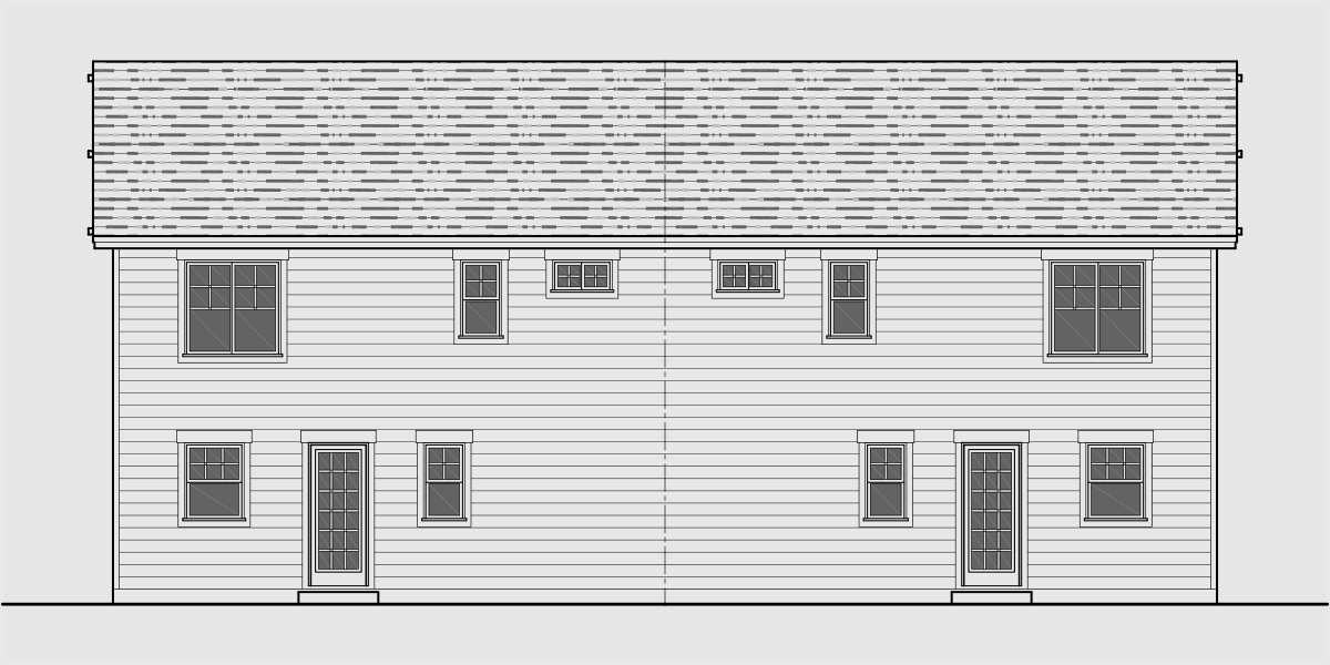 House side elevation view for D-610 Affordable Narrow Duplex House Plan With 3 Bedrooms