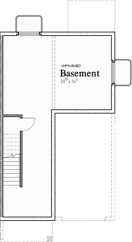 Lower Floor Plan for T-417 Triplex plans with basement, row house plans, Open floor plan, T-417
